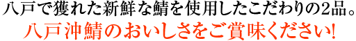 八戸で獲れた新鮮な鯖を使用したこだわりの2品。八戸沖鯖のおいしさをご賞味ください!