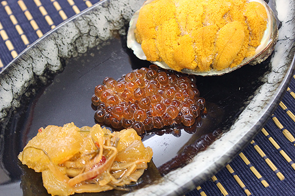 焼きウニと魚卵セット