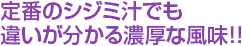 定番のシジミ汁でも違いが分かる濃厚な風味!!